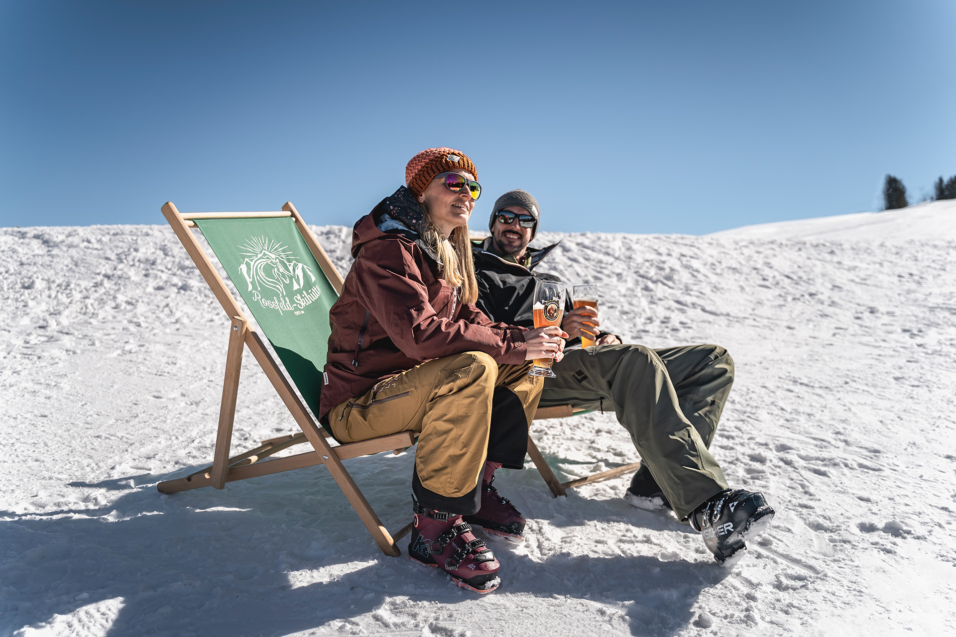 Winter Rossfeld Skihütte in den Berchtesgadener Alpen